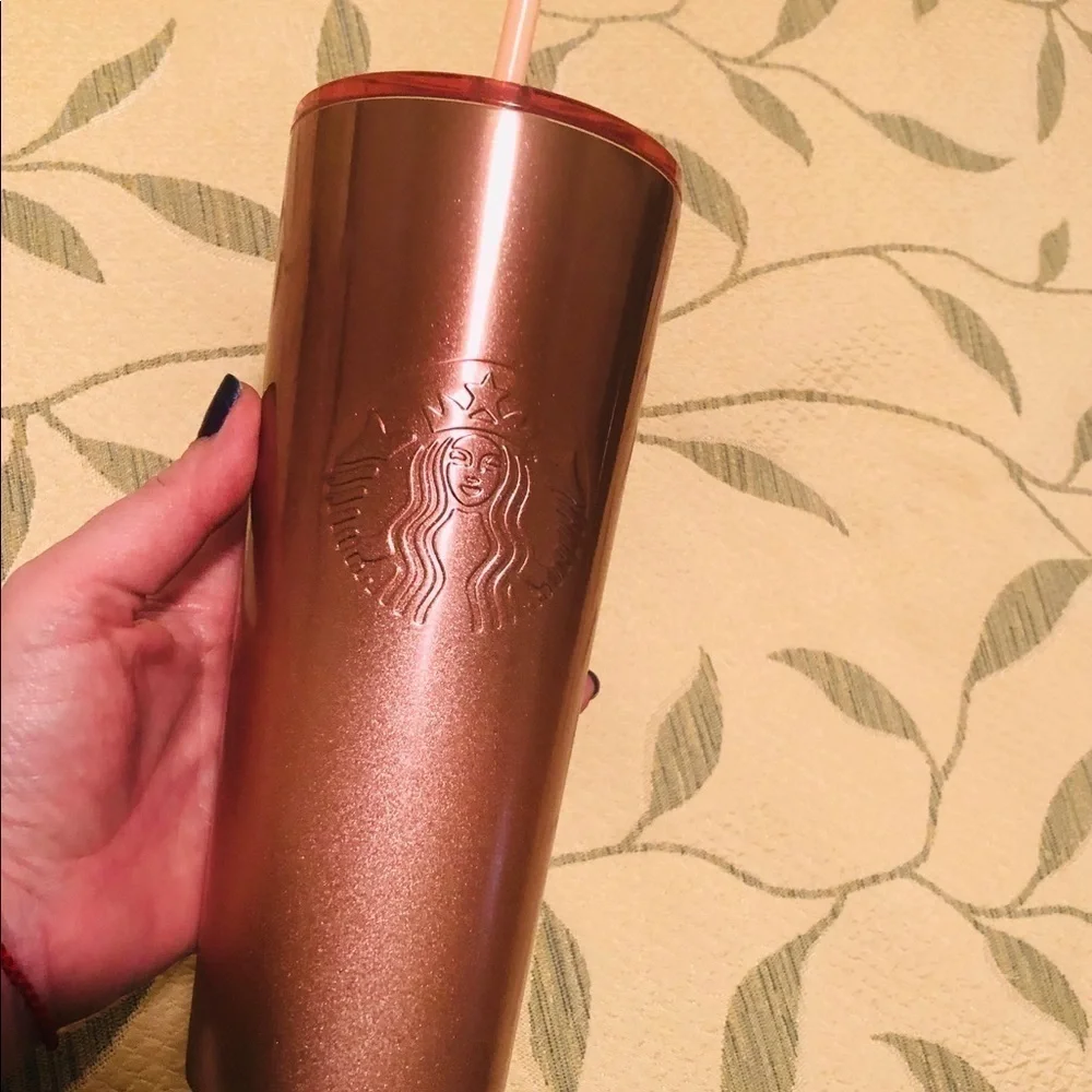Starbucks Rose Gold Cold Cup Holiday